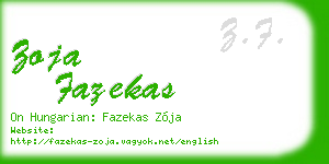 zoja fazekas business card